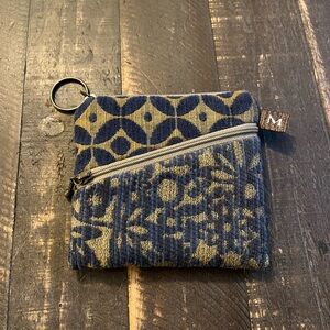 Maruca Quilted Navy & Gold Coin Pouch- Handmade